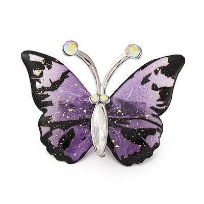 Butterfly Transparent Resin Brooch JEWB-M047-01D-1