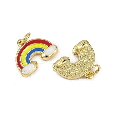 Brass Enamel Pendants KK-I358-010G-1