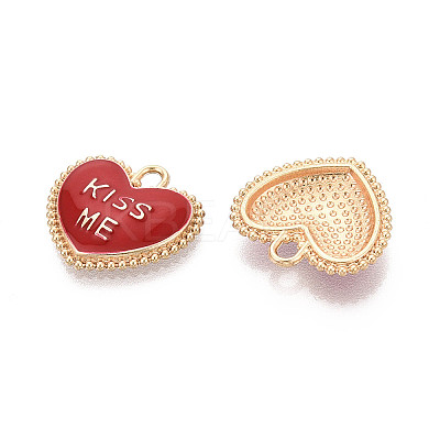 Valentine's Day Alloy Enamel Pendants ENAM-T024-16A-G-1