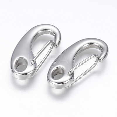 Tarnish Resistant 304 Stainless Steel Push Gate Snap Keychain Clasp Findings STAS-G143-11B-1