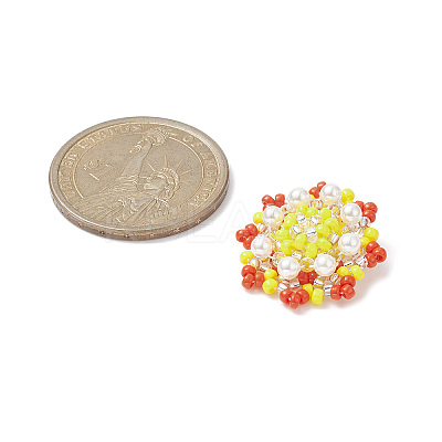 Seed Beads Beaded Charms PALLOY-MZ00119-02-1