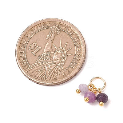 5Pcs 5 Styles Dyed Natural Malaysia Jade Faceted Rondelle Bead Charms PALLOY-JF04898-01-1