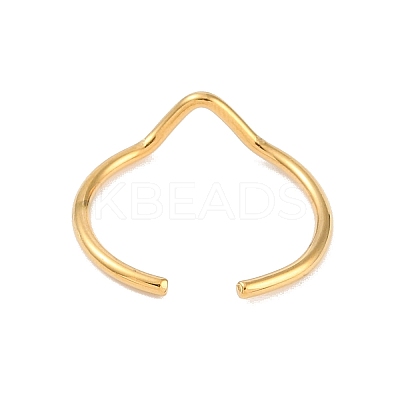 Ion Plating(IP) 304 Stainless Steel Open Cuff Ring for Women RJEW-C097-03G-1