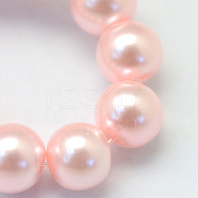 Baking Paint Pearlized Glass Pearl Round Bead Strands HY-Q330-8mm-70-1