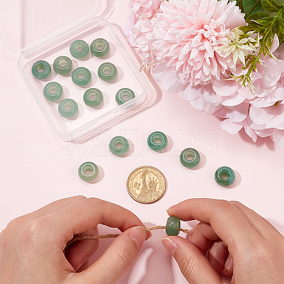 20Pcs Natural Green Aventurine European Beads G-SP0001-01B-06-1