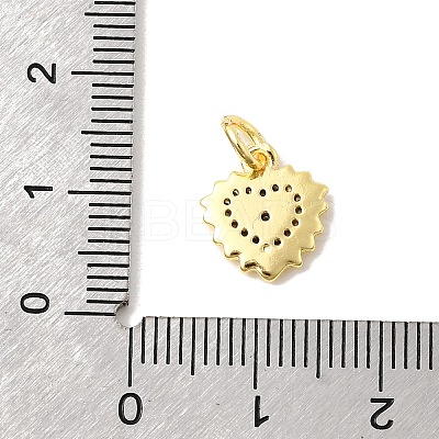 Brass Micro Pave Cubic Zirconia Charms KK-C139-25A-G-1