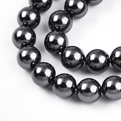 Baking Paint Pearlized Glass Pearl Bead Strands HY-N002-5mm-A02-1