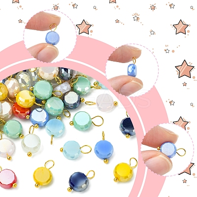 100Pcs Electroplate Glass Charms PALLOY-FZ00017-1