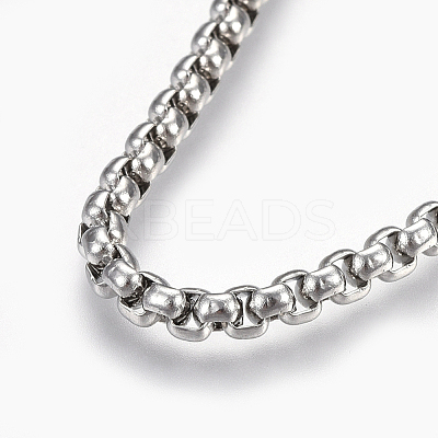Non-Tarnish 304 Stainless Steel Box chain Necklaces NJEW-F242-13P-E-1