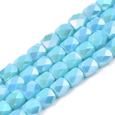 Electroplate Glass Beads Strands EGLA-N002-13-A06-1