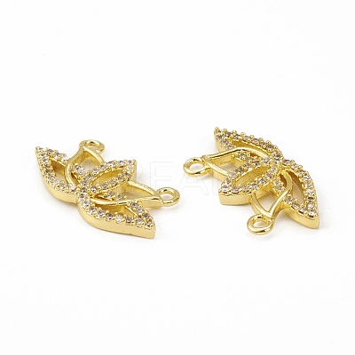 Brass Micro Pave Cubic Zirconia 2-Loop Pendants KK-E068-VB071-1