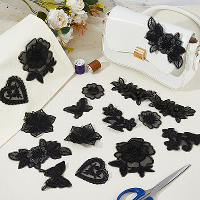 20Pcs 10 Styles Computerized Embroidery Cloth Iron on/Sew on Patches DIY-HS0001-99-1