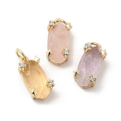 Faceted Natural Mixed Gemstone Pendants KK-Z137-14G-1