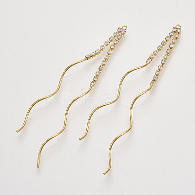 Brass Tassel Big Pendants KK-T054-03G-NF-1