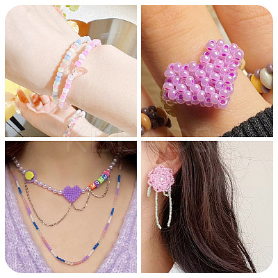 1080Pcs 6 Colors Glass Seed Beads SEED-PJ0001-02A-1