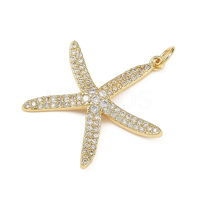 Brass Micro Pave Cubic Zirconia Pendants X-KK-R230-02G-1