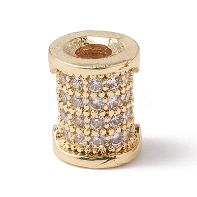Eco-Friendly Rack Plating Brass Micro Pave Cubic Zirconia Beads KK-F835-24B-G-1