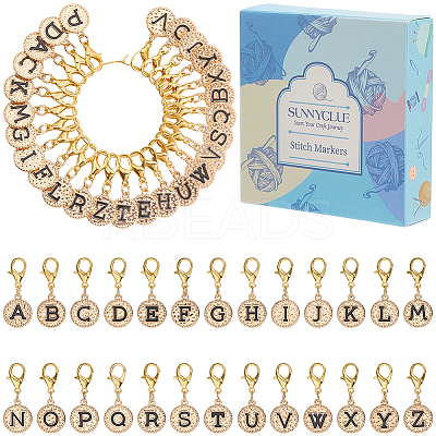 Alloy Enamel Pendant Locking Stitch Markers HJEW-SC00140-1