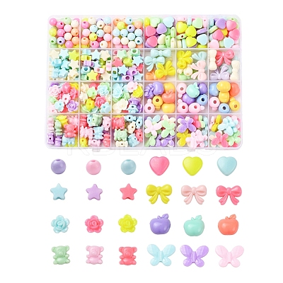 383Pcs 8 Stylw Opaque Acrylic Beads SACR-YW0001-26-1