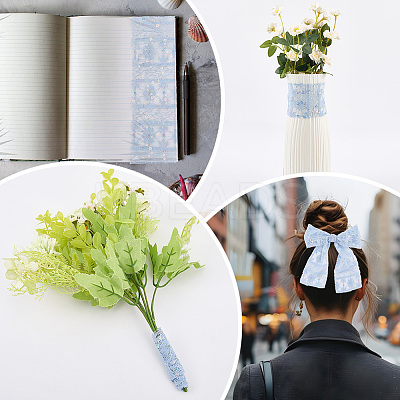 5Yards Polyester Flower Lace Ribbons with Paillettes OCOR-GF0005-24E-1