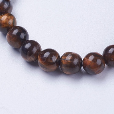Natural Tiger Eye Beaded Stretch Bracelets BJEW-I253-8mm-27-1