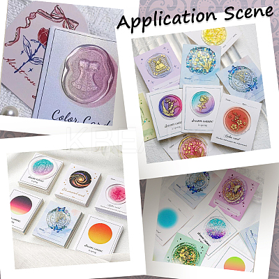 8 Bags 4 Styles Multi-Color Paper Wax Seal Stamp Illustrated Card for Wax Seal Coin AJEW-CP0007-63-1