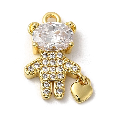 Rack Plating Brass Cubic Zirconia Pendants KK-K274-05G-1
