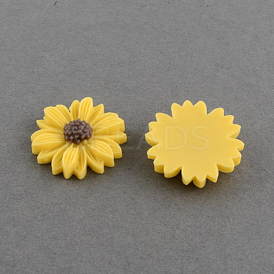 Flatback Hair & Costume Accessories Ornaments Scrapbook Embellishments Resin Flower Daisy Cabochons CRES-Q103-03-1