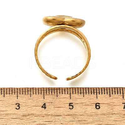 304 Stainless Steel Open Cuff Ring for Women RJEW-A053-06G-08-1