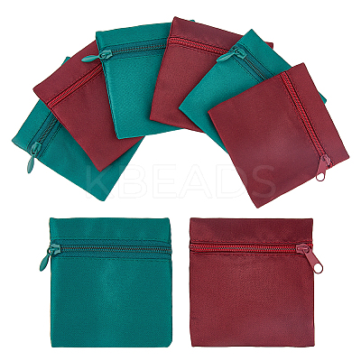 12Pcs 2 Colors Velvet Jewelry Storage Zipper Bags ABAG-DC0001-01-1