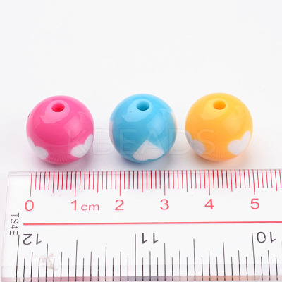 Mixed Color Heart Acrylic Beads for Chunky Necklaces X-YPL454-1