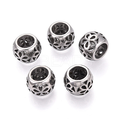 304 Stainless Steel Large Hole Beads STAS-T072-140P-1