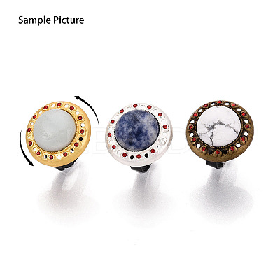 Adjustable Alloy & Iron & Rhinestone Bezel Cup Ring Base with Rotatable Tray MAK-T012-10S-1