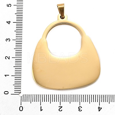 Bag Shape 304 Stainless Steel & Rhinestone & Paua Shell Pendants STAS-M121-05G-1