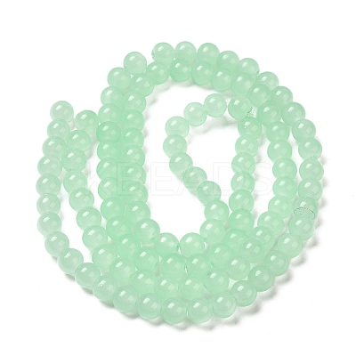 Baking Paint Imitation Jade Glass Round Bead Strands LS-DGLA-Q021-8mm-22-1
