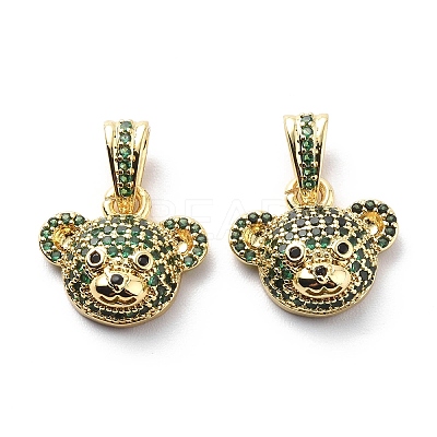 Brass Cubic Zirconia Charms KK-G446-25G-02-1
