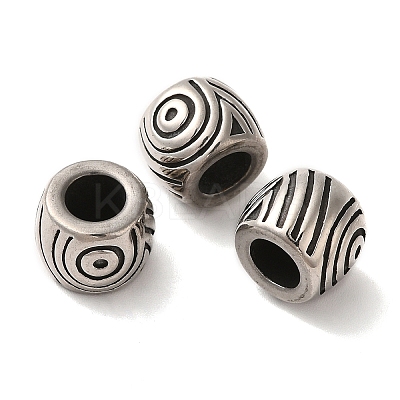 304 Stainless Steel European Beads Hand Polished STAS-A080-35AS-1