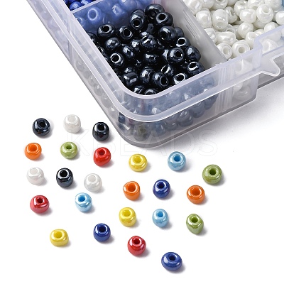 960pcs 8 Colors 6/0 Glass Seed Beads SEED-FP0001-01-1