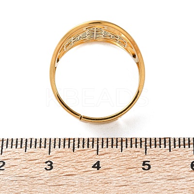 304 Stainless Steel Star of David Adjustable Ring RJEW-P037-05G-1