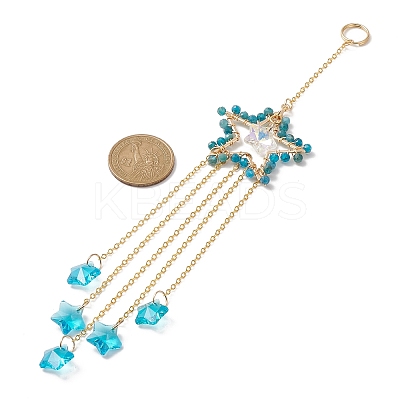 Natural Gemstone Beaded Pendant Decorations HJEW-JM01140-1