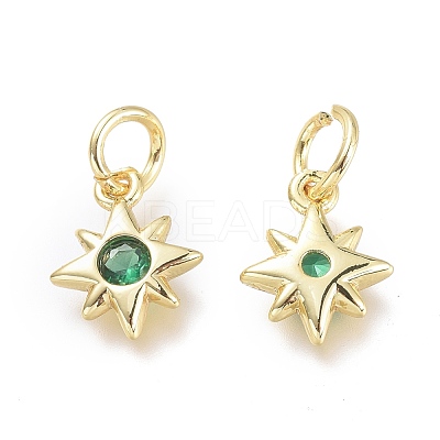 Brass Micro Pave Cubic Zirconia Pendants KK-P188-H-1
