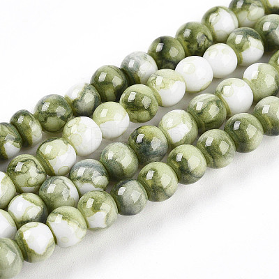 Baking Paint Glass Beads Strands X-DGLA-N003-6mm-C06-1