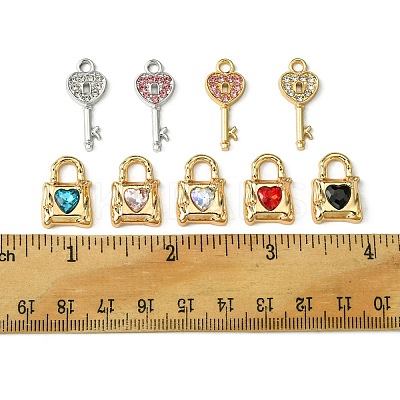 12Pcs 5 Styles Alloy Rhinestone Pendants FIND-FS0002-08-1