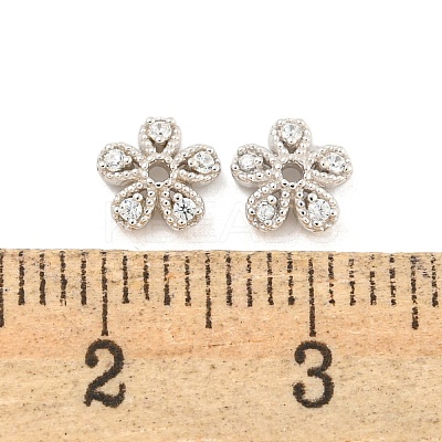 925 Sterling Silver Micro Pave Cubic Zirconia Bead Caps STER-U002-12P-1