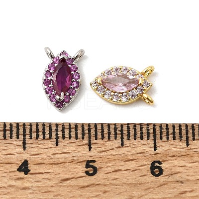 Brass Micro Pave Cubic Zirconia Horse Eye Charms KK-F929-05-1