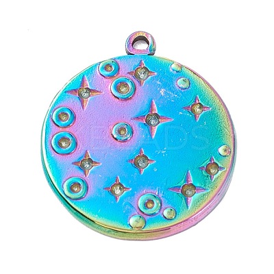 PVD Vacuum Plating 304 Stainless Steel Pendant Rhinestone Cabochons STAS-P288-14M-1