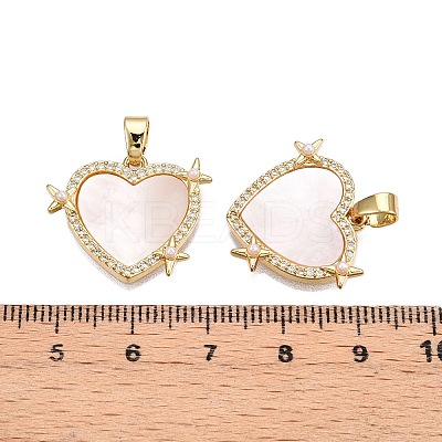 Brass Micro Pave Clear Cubic Zirconia Pendants KK-N254-198G-1
