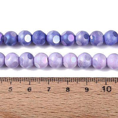 Ombre Effect Dyed Electroplate Opaque Glass Beads Strands EGLA-Q130-01A-11-1