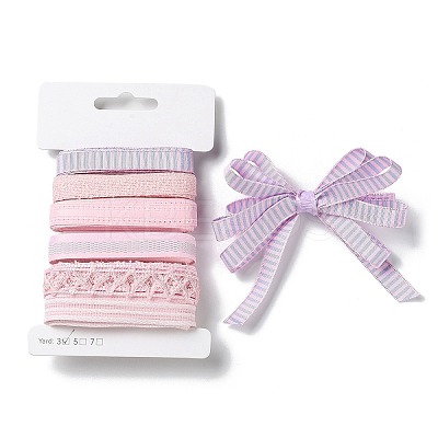 18 Yards 6 Styles Polyester Ribbon SRIB-Q022-D06-1