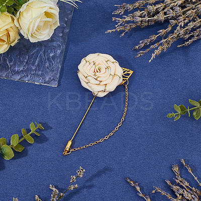 Flower Polyester Ribbon Brooches JEWB-WH20006-02B-1